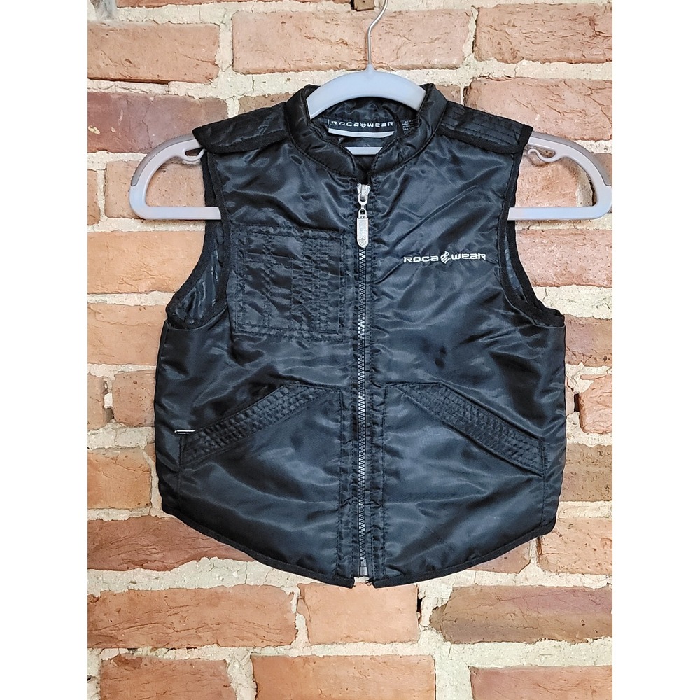 Rocawear Puffer Vest 3T Triple Black Embroidered Logo Sleeveless Zip Up